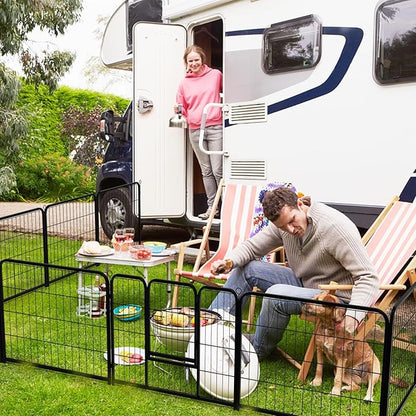 NEWBULIG Dog Playpen 16 Panels 40" Height Foldable Heavy Duty Metal Dog Exercise Playpen Puppy Fence for Indoor Outdoor Yard