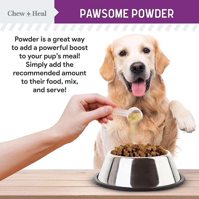 Chew + Heal Labs Glands Bowel Support - 14 oz of Stop The Scoot Powder for Scooting, Healthy Anal Glands, and Digestive Health - Made with Pumpkin Powder for Dogs