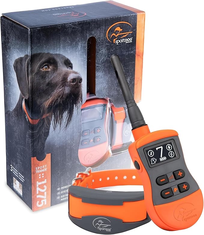 SportDOG SportTrainer 1275 Remote Trainer - Reliable Off-Leash Control - Quick-Charge Collar - Waterproof Dog Training Collar - OLED Display - 3/4-Mile Range - Orange