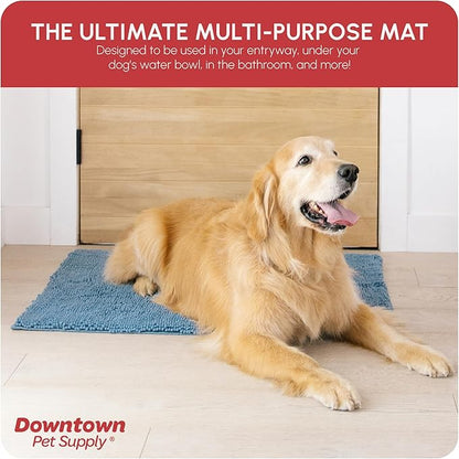 My Doggy Place Dog Mud Mat, 36" x 26" Faded Denim – Thick Microfiber Entry Rug for Snow, Mud & Salt – Absorbent, Quick-Dry, Washer-Safe & Non-Slip, Large