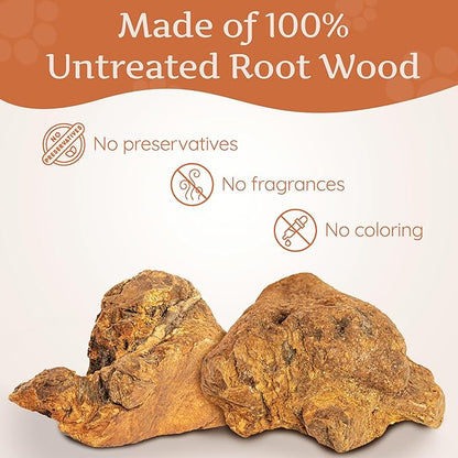 Wildfang® Briar Wood Chewing Root, XXL - Splinter Free Wood Dog Chew Toys for Aggressive Chewer, Odorless Natural Teething Toys Dogs Dental Health, Healthy Gums (for Dogs Over 132 lbs), Pack of 1