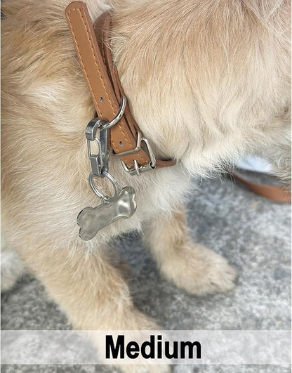 Dog Tag Clips / 2 Pack/Multiple Size 304 Stainless Steel Quick Clip with Rings/Easy Change Dog Cat ID Tag Holder for Small pet Collars and Harnesses.(2 Medium Grey)