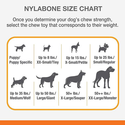 Nylabone Original Bone Power Chew Toy for Dogs, Durable Dog Toys for Aggressive Chewers, Flavor Frenzy Funnel Cake & Shish Kabob Flavor, Large - Up to 50 lbs, 2 Pack