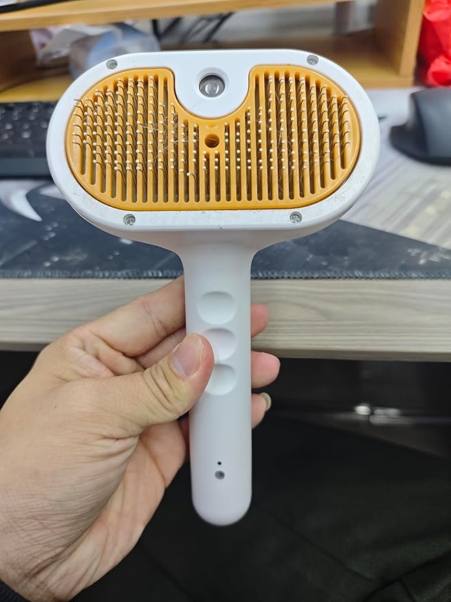 Pet Steam Brush Dog Cat 2025 New Grooming Comb for Shedding, Floating Hair, Smooth & Detangling, Gentle Cool Mist Softens Hair Reduces Static Helps Pets Who Dislike Bathing,Includes Waterless Shampoo