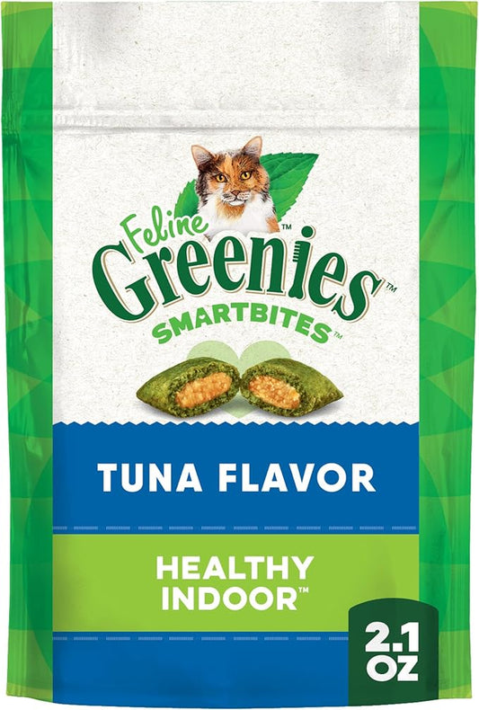 Greenies Feline Smartbites Healthy Indoor Cat Treats, Tuna Flavor, 2.1 oz. Pack