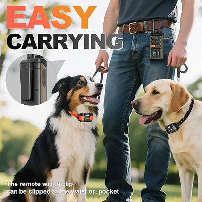 Mawrpet Dog Shock Collar 2 Dogs (15-120lb), 5200FT Range, IPX7 Waterproof, 4 Training Modes, Orange/Black