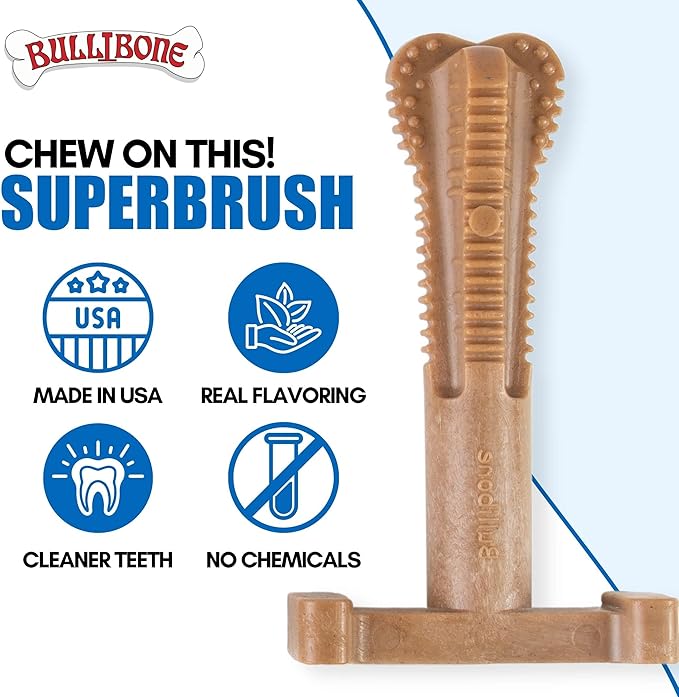 Bullibone Nylon Dog Chew Toy Spin-a-Bone - Interactive Dog Toy, Triggers Natural Instincts, and Improves Oral Health
