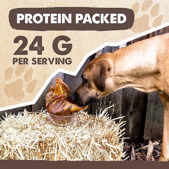 Mighty Paw Half Pig Ears for Dogs - All Natural, Single Ingredient Treats. Better Than Rawhide Pet Snacks for Small and Large/Medium Pets. Pigs Ear Dogs Chews (12 Pack)