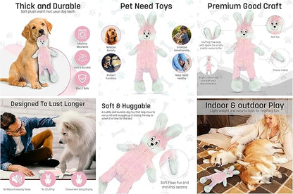 FGA MARKETPLACE Pack of 7 Flat NO Stuffing NO Squeak Plush Dog Toys, Funny Style Will Entertain Your Pet for Hours, Recommended for Small and Medium Dog 21 INCH Long