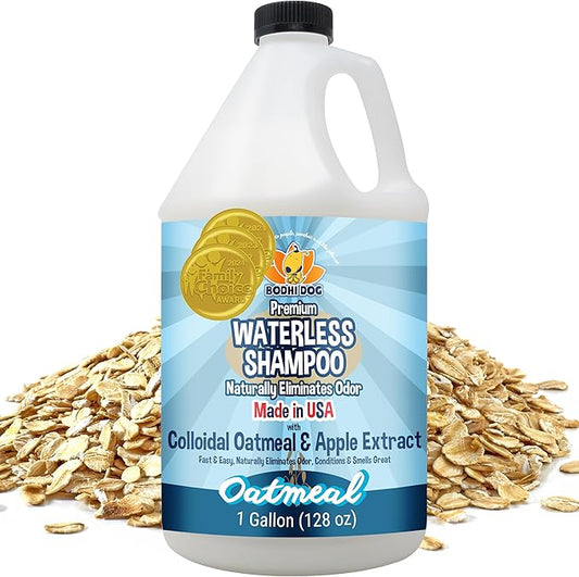 Bodhi Dog Waterless Shampoo - Natural Dry Shampoo for Dogs & Cats - Neutralizes Pet Odor - No Rinse Required - Made of Natural Extracts - Safe for Sensitive Skin - Oatmeal & Apple (1 Gallon)
