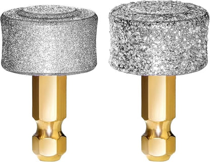LUCKY TAIL - Dog Nail Grinder - Hard & Soft Replacement Heads - Small & Large Dogs - Premium Quality - Diamond Tip Drill Bit - Professional Dog Nail Trimmers - Grooming Tool kit - 2 Pack