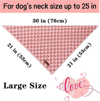 Unique Style Paws Valentiene's Day Dog Bandana Heart Print Cotton Dog Bandanas Bandana for Small Medium Large Dogs New