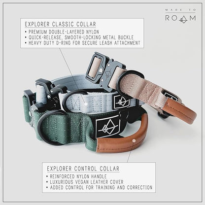 Made to ROAM Premium Dog Collar - Adjustable Heavy Duty Nylon Collar with Quick-Release Metal Buckle (Arizona Sunkissed, Classic Size 3)