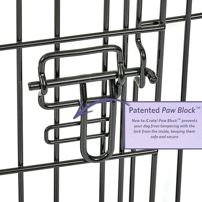 MidWest Homes for Pets 48-Inch iCrate Folding Dog Crate with Divider Panel, Leak-Proof Tray & Secure Latches – Metal Wire Kennel for XL Breeds – Portable, Durable & Easy to Assemble