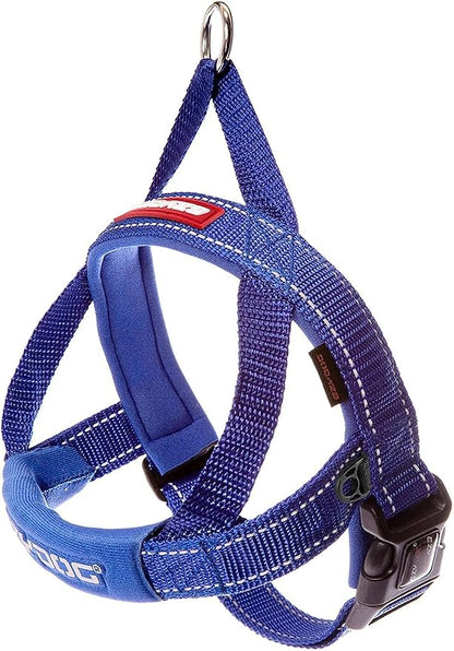 EzyDog Quick Fit Dog Harness – No Pull Harness for Training, Everyday Walking, and Easy Control - Adjustable Fit, Reflective, and Padded (XX-Small, Blue)