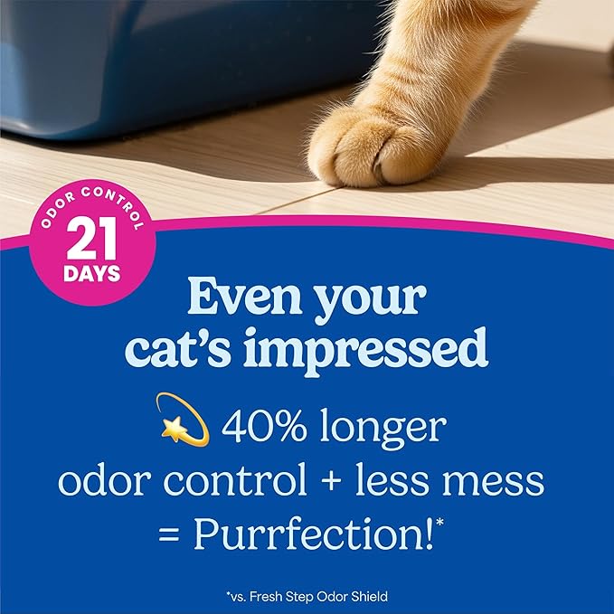 Fresh Step Clean Paws Advanced Multi Cat Clumping Litter with Febreze Freshness, 18.5 lb Each, Pack of 2 (Package May Vary)