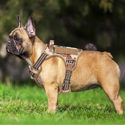 Beebiepet Heavy Duty Tactical Dog Harness for Medium Dogs, No Pull Adjustable Pet Harness Reflective Service Training Easy Control Pet Vest Military K9 Working Dog Harnesses- Medium, Desert Camo
