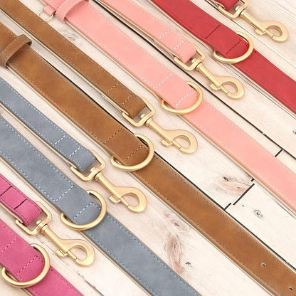 Beirui Soft Padded PU Leather Dog Collar and Leash Set, Durable Dog Leash and Collar Set with Metal Buckle, Breathable Pet Collars with 4FT Leash for Small Dogs(Blue, Neck 11-15")