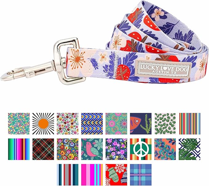 Lucky Love Dog Leash – Soft, Durable, and Comfortable Leash with Vibrant Patterns – Stylish and Long Lasting for Small Male and Female Dogs – Sweet Berry, Small