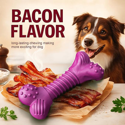 Doudele Dog Toys for Aggressive Chewers, Dog Toys for Medium Large Dogs, Natural Rubber Dog Chew Toys with Beef Flavor, Indestructible Chew Toys for Aggressive Chewers (Purple)