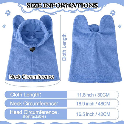 Clysee Winter Dog Hats Quiet Ears for Dogs Ear Muffs Pet Neck Warmer Scarf Hoodie Noise Protection Cover Beanie Head Wrap Costume for Pet Dog Cats(Sky Blue,M)