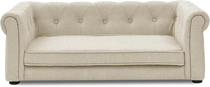 KEIKI 39" Dog Bed for Medium and Large Dogs, Elevated Pet Sofa Bed, Durable Elevated Dog Couch Bed with Legs, Beige