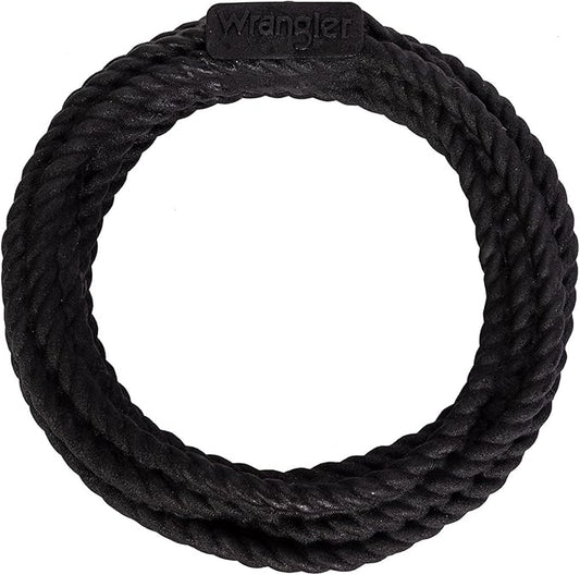 Wrangler Foam Coiled Rope Dog Chew Toy – Scented Dog Rope Toy for Medium to Large Dogs – Pet-Safe Foam Toy for Tug & Fetch – Promotes Healthy Chewing - Indoor/Outdoor Play (Black, Chicken)