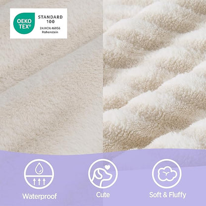 LE SURE Cute Dog Beds for Extra Large Dogs, Orthopedic Waterproof XL Pet Bed with Sides, High Back Non-Slip and Egg-Crate Foam Big Dog Couch Sofa with Washable Removable Cover, Beige
