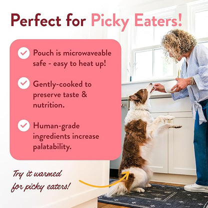 Portland Pet Food Company Fresh Dog Food Pouches Human-Grade Toppers Wet Pet Meal & Mix-Ins - Gluten-Free Limited Ingredient Wally’s Salmon N’ Rice - Large & Small Breed, Puppy to Senior - 8 Pack