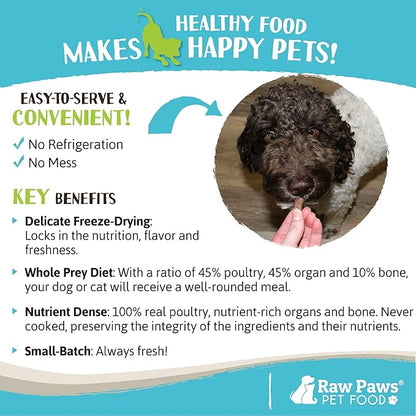 Raw Paws Freeze-Dried Pet Food for Dogs & Cats- Rabbit Recipe, 4-oz - USA Raw Dog Treats for Training - Cat and Dog Treats - 100% Rabbit Meat, No Added Hormones or Antibiotics