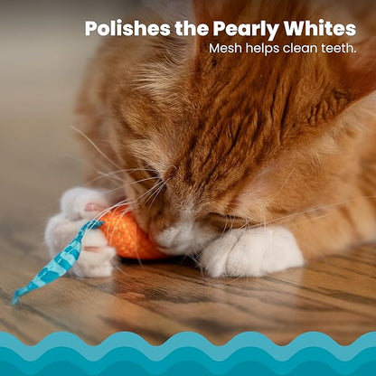 Catstages Catnip Chew Mice 2 Pack– Interactive Dental Cat Chew Toy that Helps Clean Teeth, Mouse, Multicolored