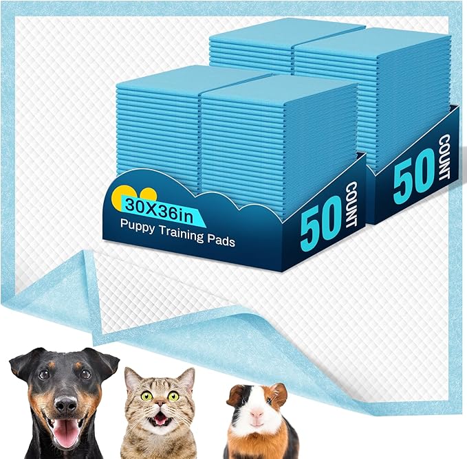 VJJ Dog Pads 100 Pack 30"x36", Dog Pads Extra Large for Pets, Disposable Large Pee Pads for Doggy & Puppy Training Pads, Piddle Pads for Indoor, Outdoor Use