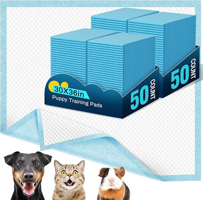 VJJ Dog Pads 100 Pack 30"x36", Dog Pads Extra Large for Pets, Disposable Large Pee Pads for Doggy & Puppy Training Pads, Piddle Pads for Indoor, Outdoor Use