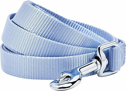 Blueberry Pet Essentials Chambray Blue Dog Leash for Medium - 5' * 3/4" Dogs | Heavy Duty Nylon Lead | Lightweight Puppy & Cat Leash for Walking & Training
