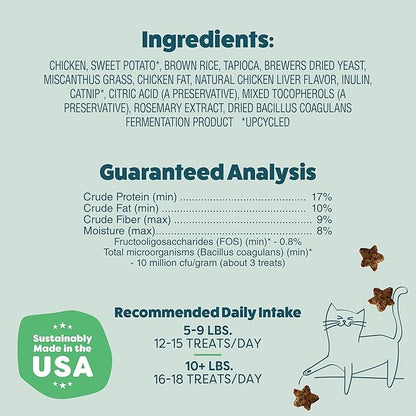 Shameless Pets Crunchy Cat Snacks & Treats – Healthy Cat Treats for Indoor Cats & Kittens with Catnip, Real Chicken & Digestive Support, Catnip N Chill (12 oz)