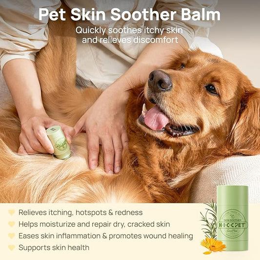 HICC PET Skin Balm for Dogs & Cats, Soothes Itching and Irritation Skin & Prevents Infection, Hypoallergenic Dog Moisturizer for Dry Itchy Skin, Lickable Hot Spot Treatment - 0.53oz
