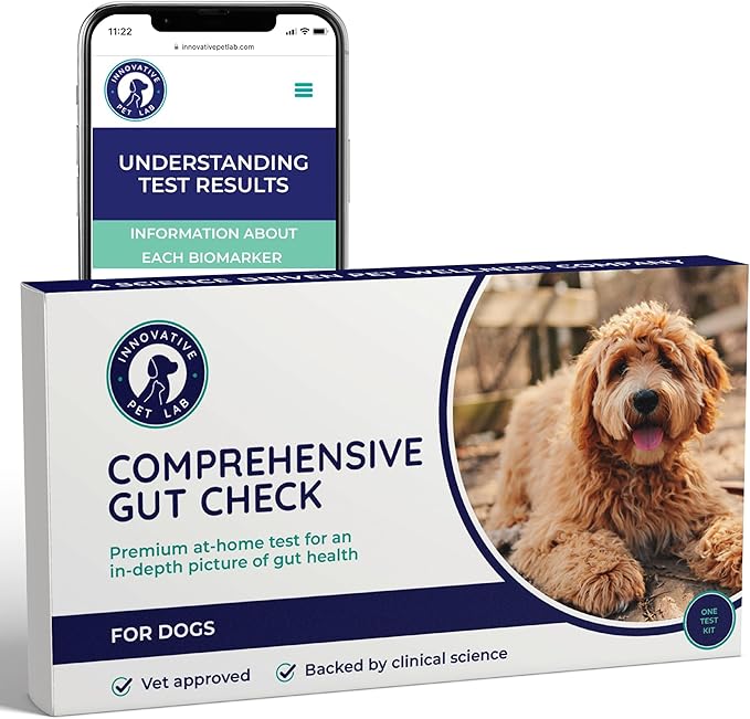 Innovative Pet Lab Comprehensive Gut Health Check for Dogs - at-Home Stool Test for Digestion, Immune & Leaky Gut Symptoms Like Diarrhea, Allergies, Itchy Skin, Bad Breath - Easy Non-Invasive Testing