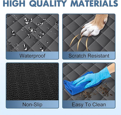 NECKORY Backseat Cover for Dogs, Waterproof and Non-Slip Pet Bench Seat Covers, Car Seat Protector for Back Seat, Universal Size Rear Car Seat Cover Fits Cars, Trucks and SUVs, M-Charcoal Grey&Grey