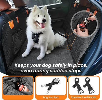 Roilpet Dog Car Seat Cover for Back Seat: Hard Bottom Back Seat Extender for Dogs - Durable Dog Hammock for Car Truck SUV - Waterproof Car Seat Protector for Dogs, Prevent Pet Falls, Easy to Install
