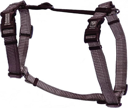 Blue-9 Reflective Buckle-Neck Balance Harness, Fully Customizable Fit No-Pull Harness with 3M Reflective Stitching, Ideal for Dog Training and Obedience, Made in The USA, Grey, Large