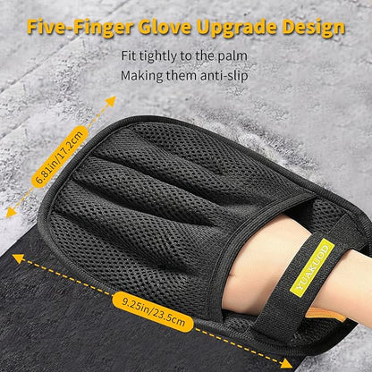 YUAKUOD Pet Hair Removal Glove for Cats & Dogs, Upgraded Five-Finger Electrostatic Pet Hair Gloves, Reusable Magic Brush Pet Hair Remover Tool for Couch, Carpet, Car Seat(2 PCS)