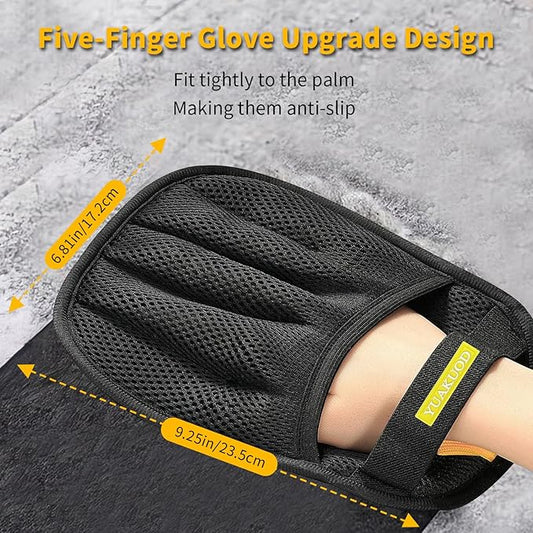 YUAKUOD Pet Hair Removal Glove for Cats & Dogs, Upgraded Five-Finger Electrostatic Pet Hair Gloves, Reusable Magic Brush Pet Hair Remover Tool for Couch, Carpet, Car Seat(2 PCS)