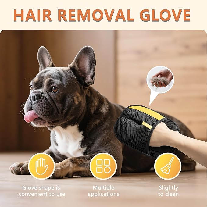 Hasina Pet Hair Removal Glove for Dogs & Cats, Upgrade Reusable Electrostatic Pet Grooming Glove, Remover Mitt for Couch, Car Seats, Carpet, Clothing