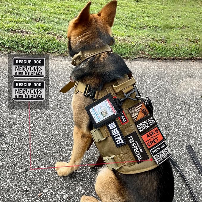 2 PCS Service Dog Patches Removable Tactical Hook Loop Embroidered in Training Patch Do Not Pet Working Dog Patch for Vest Harnesses Collars Leashes