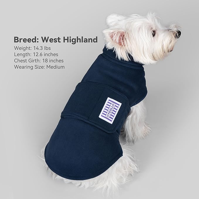 cyeollo Small Dog Sweater, Fleece Dog Sweaters Turtleneck Vest Soft Puppy Sweatshirt Stretchy Pet Fall Autumn Coat Warm Winter Clothes for Small Dogs Boy, Navy M