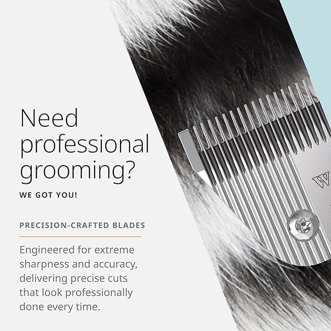 Wahl Pro Animal Wide Prime Series Blades - Professional Fine Tooth Pet Clipper for Horse, Cat & Dog Grooming - Made from High-Carbon Steel - #9W, 2.0mm