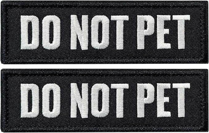 TACVEL 2 Pieces Do Not Pet Dog Patches with Hook Backing for Service Animal Vests, Harnesses