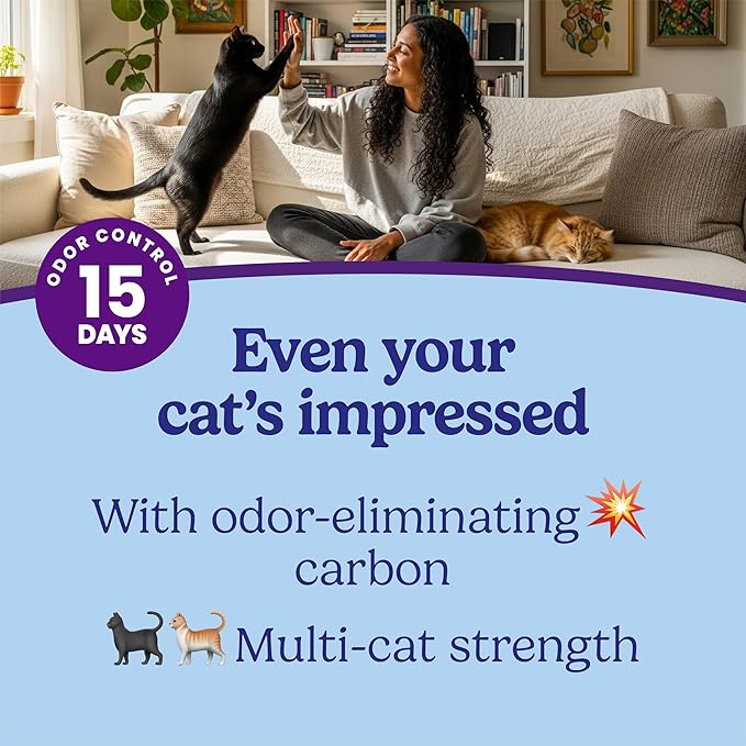 Fresh Step Odor Shield Advanced Multi Cat Clumping Litter with Febreze, 18.5 lb Each, Pack of 2 (Package May Vary)