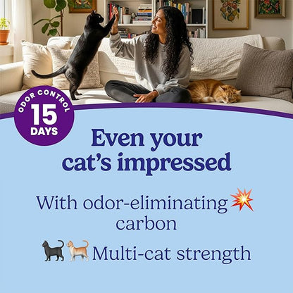 Fresh Step Odor Shield Advanced Multi Cat Clumping Litter with Febreze, 18.5 lb Each, Pack of 2 (Package May Vary)
