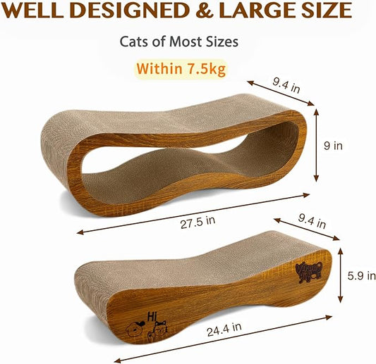 Cat Scratcher 2 in 1 Scratchers for Indoor Cats Scratching Board Cardboard, Horizontal Corrugated Scratch Pad for Cats as Beds & Furniture Reversible Sofa Scratch